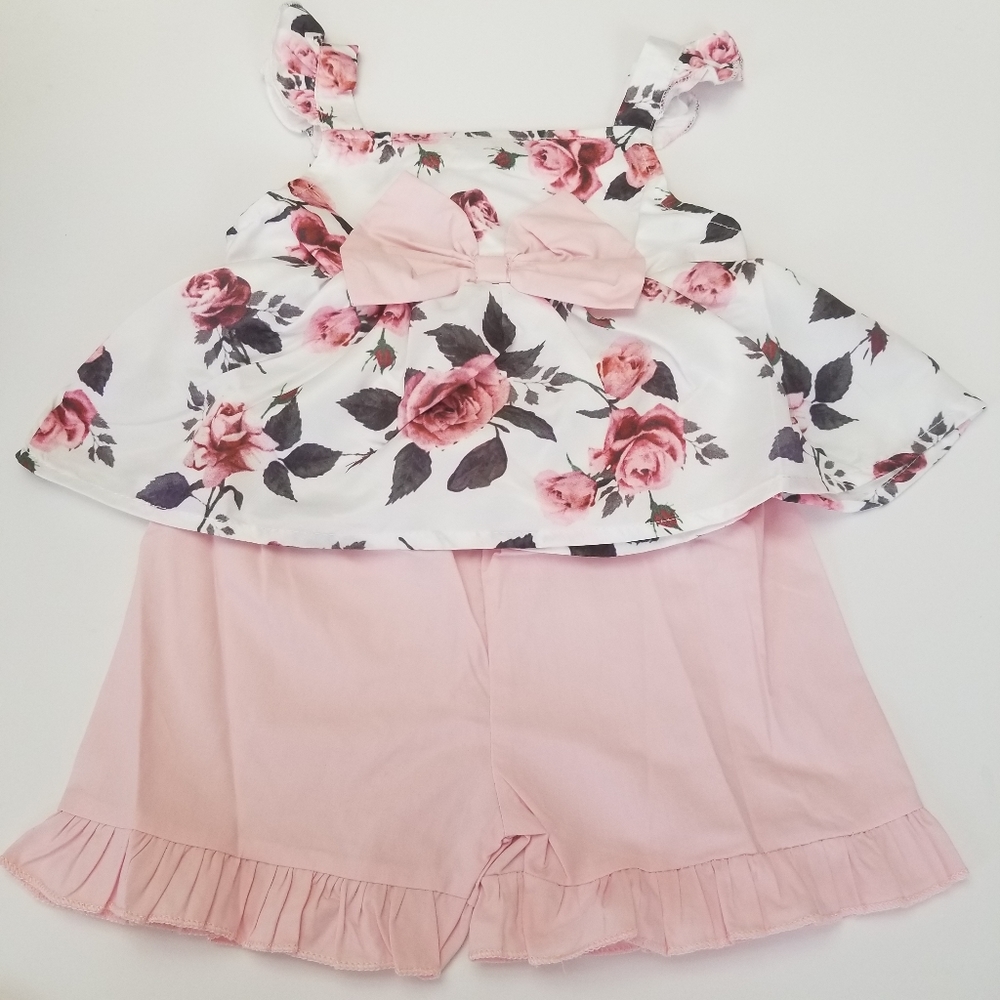 Baby's Pink Floral Set. Size 90. New